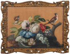 A pair of Irish 'basso-relievo' bird pictures by Samuel Dixon [1669-1769]: painted with birds