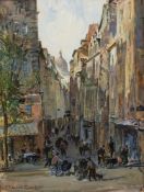 * Charles Cundall [1890-1971]- Rue de Bievre, Paris,:- signed, watercolour and bodycolour,