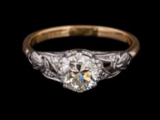 A diamond ring,: the brilliant cut diamond, estimated to weigh 0.