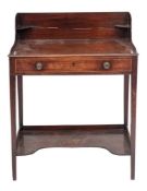 A George IV mahogany and inlaid rectangular washstand:,