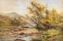 William Widgery [1822-1893]- Fishermen at a Dartmoor pool,:- signed bottom left watercolour,