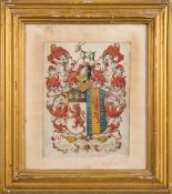 English School 18/19th Century- The Arms of Russell & Coleman of Basingstoke,:- watercolour,
