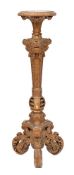 A 19th Century Italianate carved giltwood torchere:,