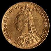 A Victoria gold sovereign,: 1890, 8g.
