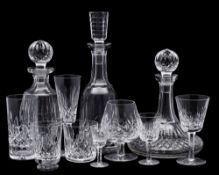 An extensive Waterford 'Lismore' suite of drinking glasses: comprising six each tall wine goblets,