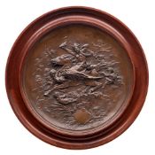 A Victorian electrotype by Elkington & Co: depicting Apollo riding Pegasus surrounded by cherubs,