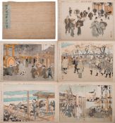 Kobayashi [Sensai] Eitaku [1843-1890] an album of woodblock prints: titled 'Seasonal activities of