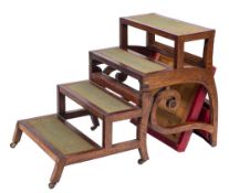 ! A Regency mahogany metamorphic library armchair after a design by Morgan and Sanders:,