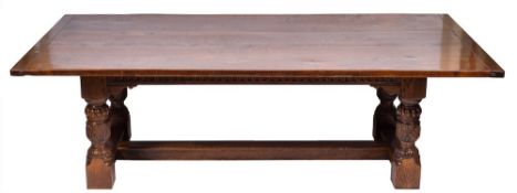 A suite of oak dining furniture in Antique style, second half 20th century,
