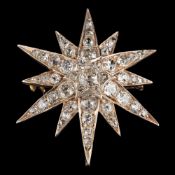 A late Victorian diamond star brooch,: circa 1890,