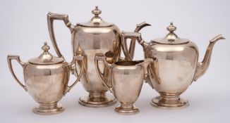 An American 20th century four-piece sterling silver tea and coffee service, maker Reed & Barton,