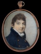 Circle of Charles Jagger [circa 1770-1827]- A miniature portrait of a young man,