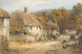 Alfred Leyman [1856-1933]- Gittisham,:- signed and dated 1904 bottom left watercolour, 34.5 x 52cm.