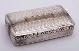 A George IV silver snuff box, maker Clark & Smith, Birmingham, 1824: initialled,