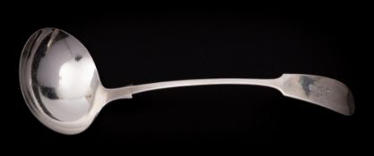 An Edward VII silver Fiddle pattern soup ladle, maker Cooper Brothers & Sons Ltd, Sheffield,