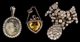 A late 19th century Austro-Hungarian paste pendant:, circa 1880,