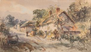 Alfred Leyman [1856-1933]- Gittisham; Honiton High Street looking East; The Gittisham Turning,