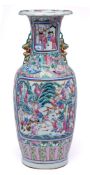A large Chinese famille rose vase for the Straits market: the neck and shoulders applied with