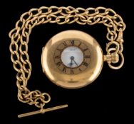 An 18 carat gold half hunter pocket watch by Wm.