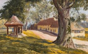 * Arthur de Tivoli [1891-1961]- Village scene in Summer,:- signed, oil on canvas board, 14.