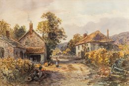 Alfred Leyman [1856-1933]- At Monkton, near Honiton:- signed bottom left watercolour, 36 x 53.5cm.