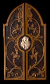 After Peter Paul Rubens, a 19th century Continental carved ivory triptych of St.
