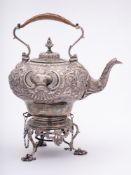 A William IV Irish silver tea kettle and stand, maker William Nolan, Dublin,