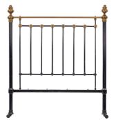 A Victorian cast and wrought iron and brass mounted bedstead, late 19th century,