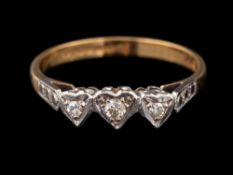 An 18 carat gold and diamond ring,
