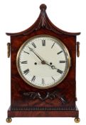 A Regency mahogany bracket clock: the eight-day duration double-fusee movement striking the hours