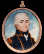 Henry Bone [1755-1834]- A miniature portrait of Admiral John Tremayne Rodd [1769-1838],