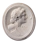 An oval glass paste portrait medallion of Dionysus attributed to James Tassie: late 18th century, 3.