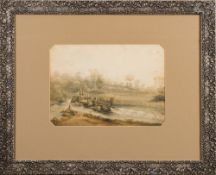 William Traies [1789-1872]- View of the Weir near Mr Henshaw's Paper Mill, August 28th 1812,