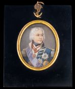 English School 20th Century- A miniature portrait of Vice Admiral Nelson,:- head and shoulders,