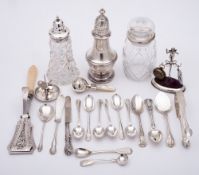 A George V silver sugar caster, maker James Deakin & Sons, Chester,