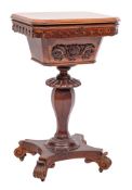 A Victorian rosewood octagonal work table:,