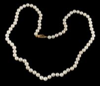 A cultured pearl necklace,