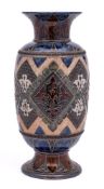 A Doulton Lambeth stoneware vase by William Parker: with flared rim and footrim,