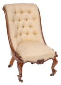 A lady's Victorian carved rosewood chair:,