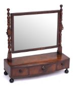 An early 19th Century mahogany and inlaid swing frame platform toilet mirror:,
