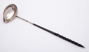 A George III silver and baleen punch ladle, maker Josiah Snatt, London,