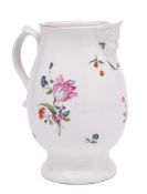 A Derby mask jug: with scroll handle, the mask spout modelled as a man wearing a tricorn hat,