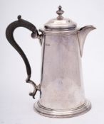 A George V silver hot water jug, maker Martin, Hall & Co, Sheffield,