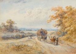 Henry Earp [1831-1914]- A Farm Road near Uckfield, Sussex; View to Windsor Castle,