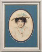 Walter Langley [1852-1922]- Portrait of a woman, head and shoulders,