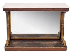 A Regency rosewood and carved giltwood Console table:,