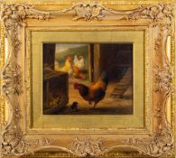 * Edgar Hunt [1876-1953]- Chicken and chicks in a stable yard,