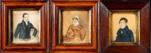 English School Circa 1830- A miniature portrait of a young man,
