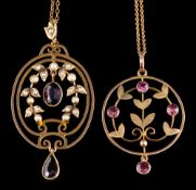 A garnet pendant,
