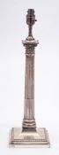 A George V silver Corinthian column table lamp, maker's mark worn, Sheffield,